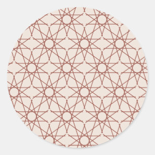 Sticker Rond Géométrie de la rose d'Alhambra