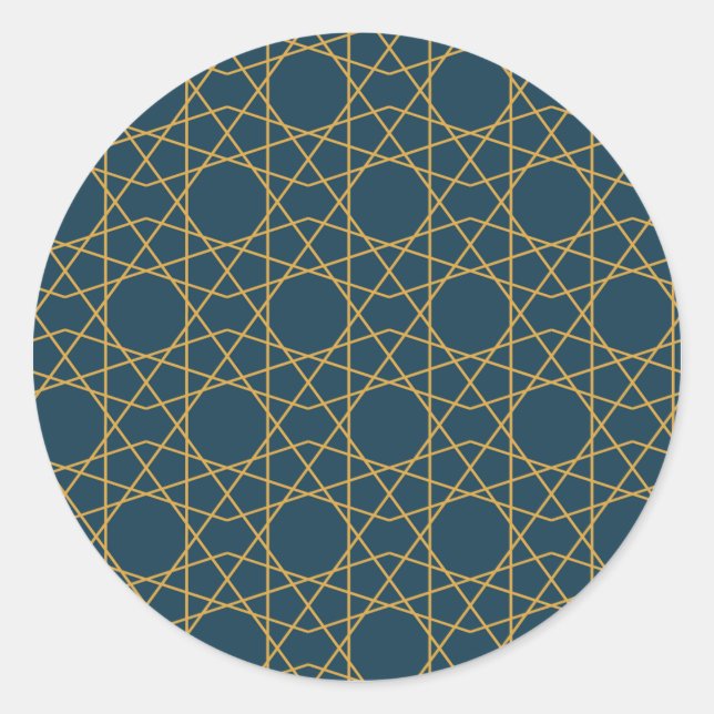 Sticker Rond Géométrie d'or de Samarkand (Devant)