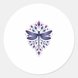 Sticker Rond Géométrie fractale de méditation Spirituel Yoga Li