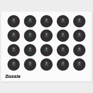 Sticker Rond Géométrie Mystique Araignée Occulte Art Sombre
