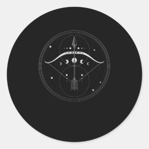 Sticker Rond Géométrie Sacrée De Tir À Arc Et Flèche