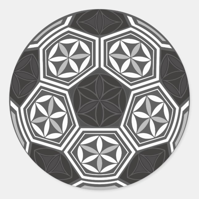 Sticker Rond géométrie sacrée du soccer (Devant)