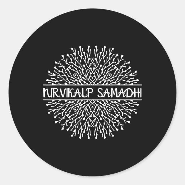 Sticker Rond Géométrie sacrée fractale de Mandala de Nirvikalp  (Devant)