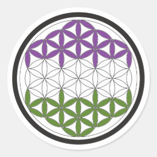 Sticker Rond géométrie sacrée genreQueer