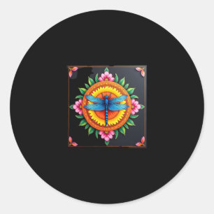 Sticker Rond Géométrie sacrée psychédélique Mandala Insecte Nat