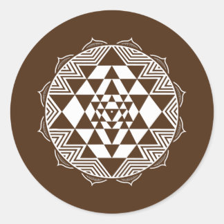 Sticker Rond Géométrie sacrée Sri Yantra Chakra Triangle