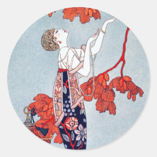 Sticker Rond George Barbier "L'Oiseau Volage" 1914
