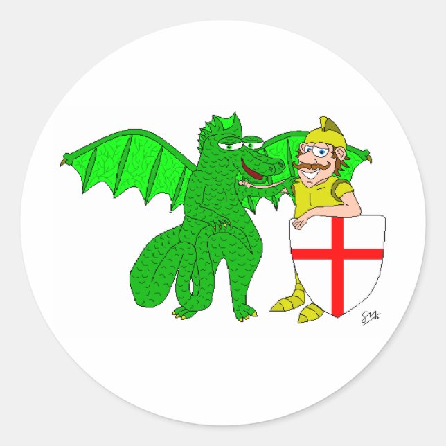 Sticker Rond George et le Dragon (Devant)