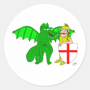 Sticker Rond George et le Dragon