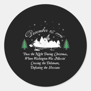 Sticker Rond George Washington Crossing Delaware War Indepen
