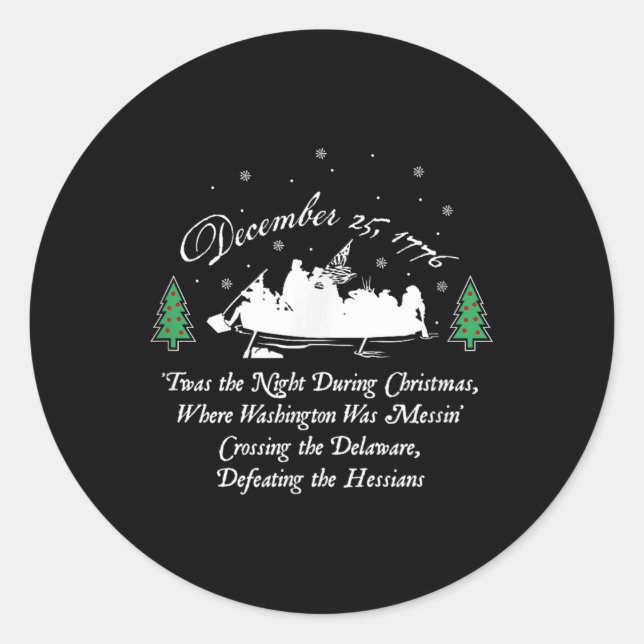 Sticker Rond George Washington Crossing Delaware War Indepen (Devant)