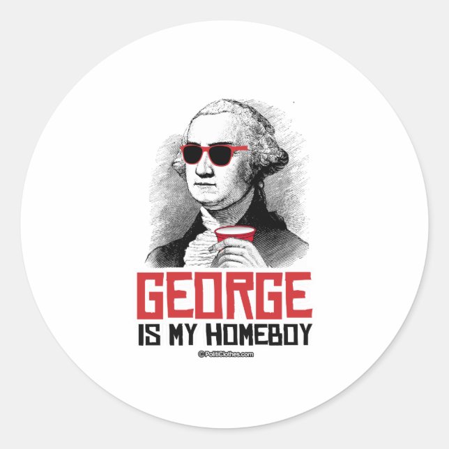Sticker Rond George Washington est mon Homeboy (Devant)