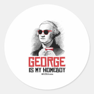 Sticker Rond George Washington est mon Homeboy