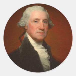 Sticker Rond George Washington Portrait