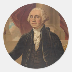 Sticker Rond George Washington Portrait
