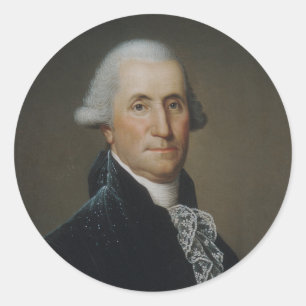 Sticker Rond George Washington Portrait Peinture