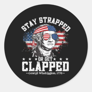 Sticker Rond George Washington Reste bloquée ou se fait applaud