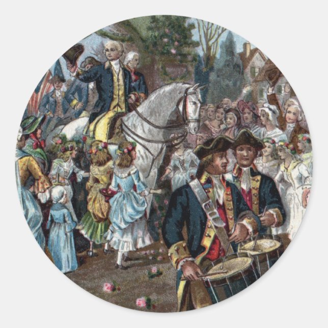 Sticker Rond George Washington revient à Trenton (Devant)