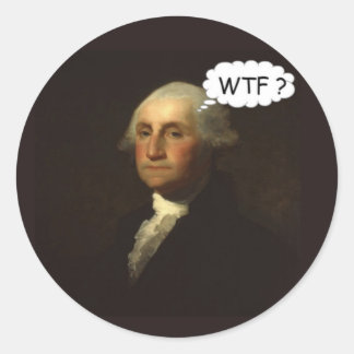 Sticker Rond George Washington tourne dans sa tombe amusante