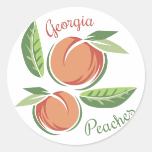 Sticker Rond Georgia Peaches