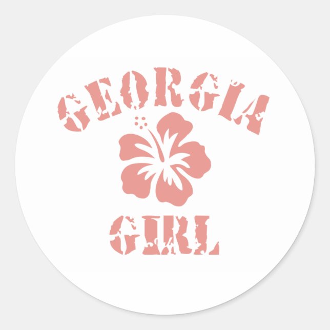 Sticker Rond Georgia Rose Girl (Devant)