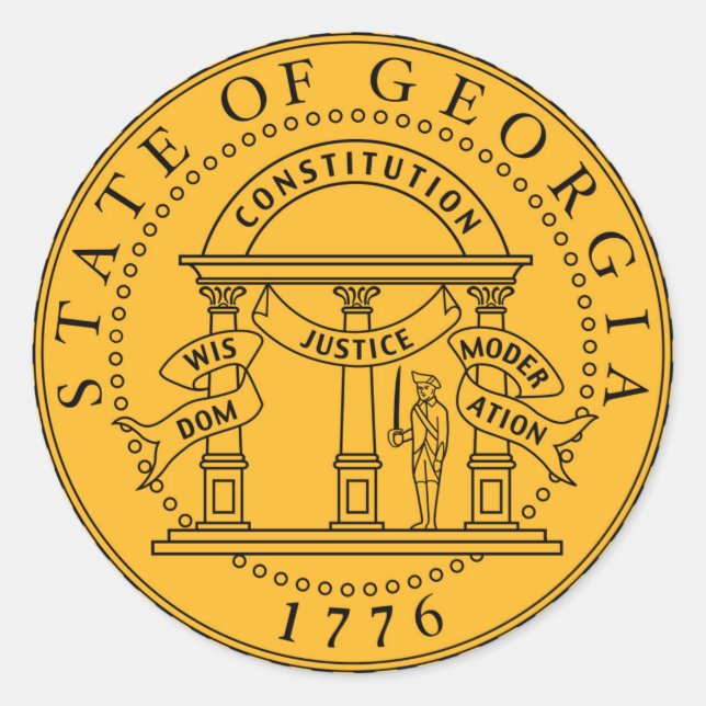 Sticker Rond Géorgie État sceau symbole de la république améric (Devant)