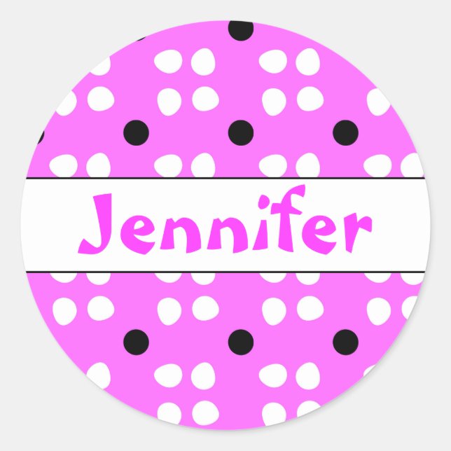 Sticker Rond Gepersonaliseerde Stippen patroon (Devant)