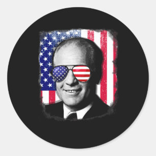 Sticker Rond Gerald Ford 4 juillet Drapeau