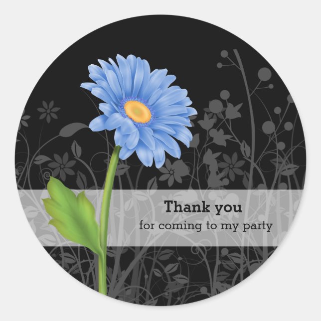 Sticker Rond Gerbera Daisy * choisir la couleur arrière - plan (Devant)