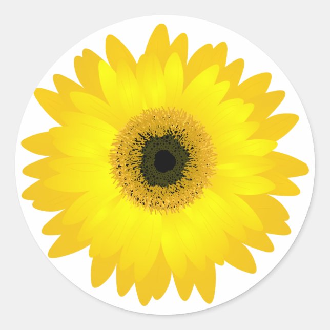 Sticker Rond Gerbera Jaune (Devant)