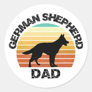 Sticker Rond german shepherd dad - shepherd dog gift