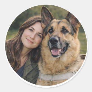 Sticker Rond German Shepherd Guide Dog Partnership – Woman