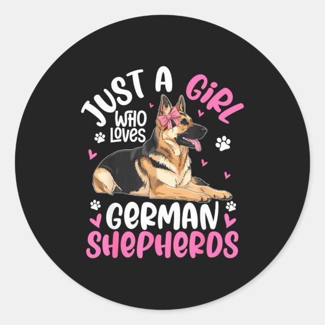 Sticker Rond German Shepherd Shirt For Girls Women German Sheph (Devant)