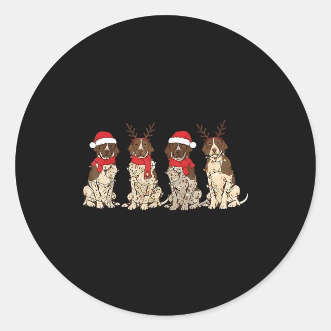 Sticker Rond German Shorthair Inter Christmas Gsp Mom Dad  (Devant)