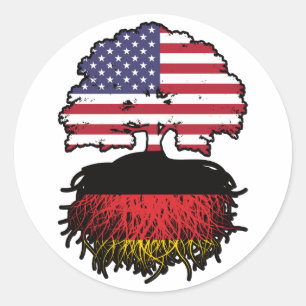 Sticker Rond Germany German American États-Unis America