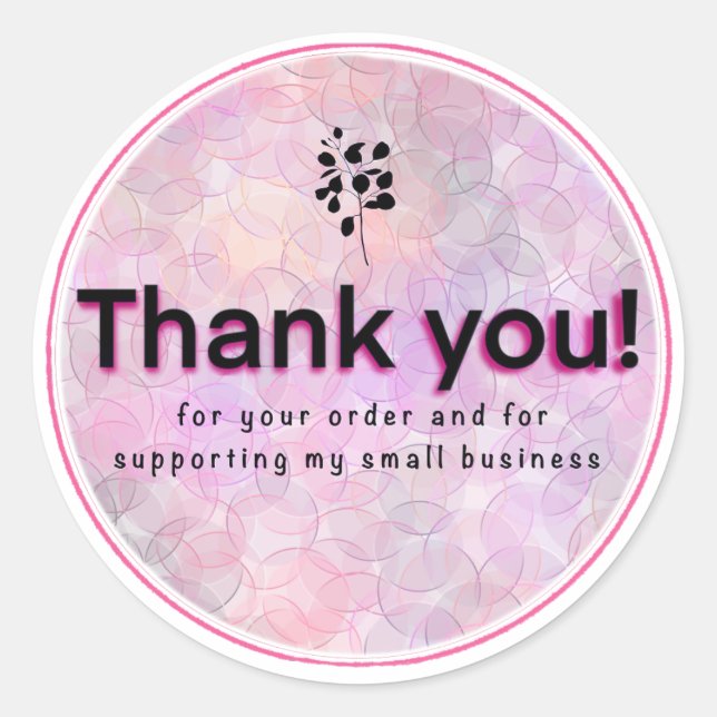 Sticker Rond Gestes gracieuses : Carte de remerciements (Devant)