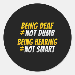 Sticker Rond Gesture de main ASL Sourde perte d'audition sensib