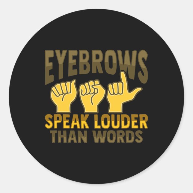 Sticker Rond Gesture de main ASL Sourde perte d'audition sensib (Devant)