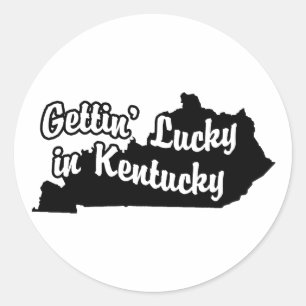 Sticker Rond Gettin' Lucky au Kentucky