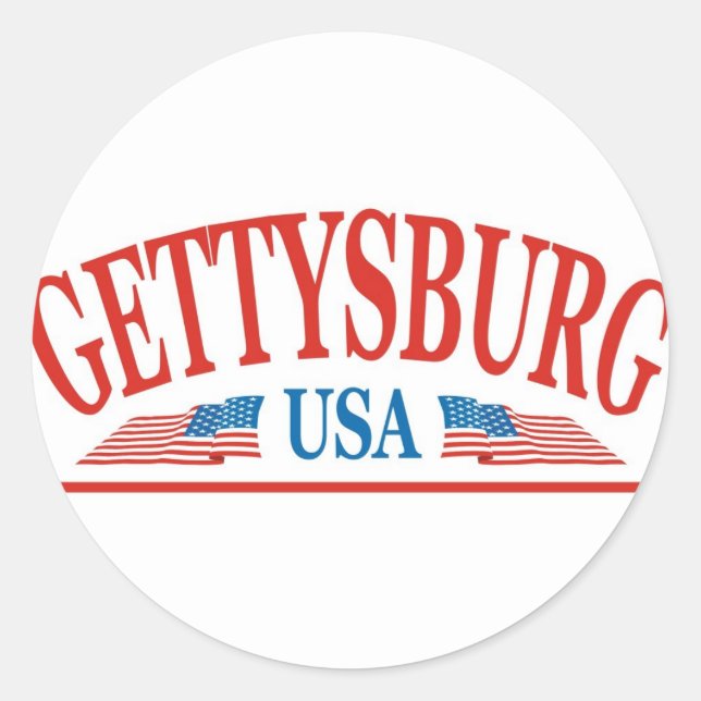 Sticker Rond Gettysburg Pennsylvanie USA (Devant)