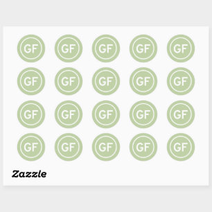 Sticker Rond GF pour logo végan de marque d'aliments sans glute