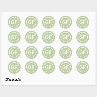 Sticker Rond GF pour logo végan de marque d'aliments sans glute