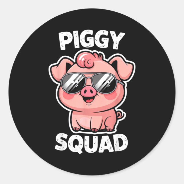 Sticker Rond Ggy Squad G Wearing Sungles As Animal Funny Farmer (Devant)