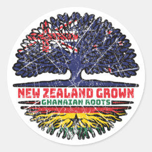Sticker Rond Ghana Ghanaian New Zealander New Zealand Tree Root