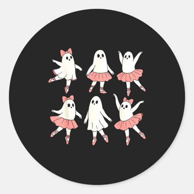 Sticker Rond Ghost Ballerina Ballet Dance Teacher Halloween Cos (Devant)