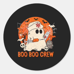 Sticker Rond Ghost Boo Boo Crew Infirmière d'Halloween G