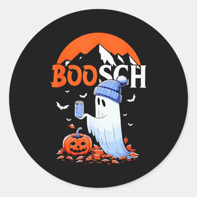 Sticker Rond Ghost Boosch Beer Halloween  (Devant)
