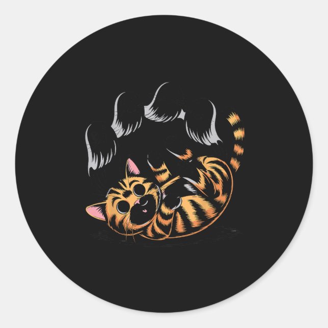 Sticker Rond Ghost Cat Meme Funny Halloween Soky Kitty  (Devant)