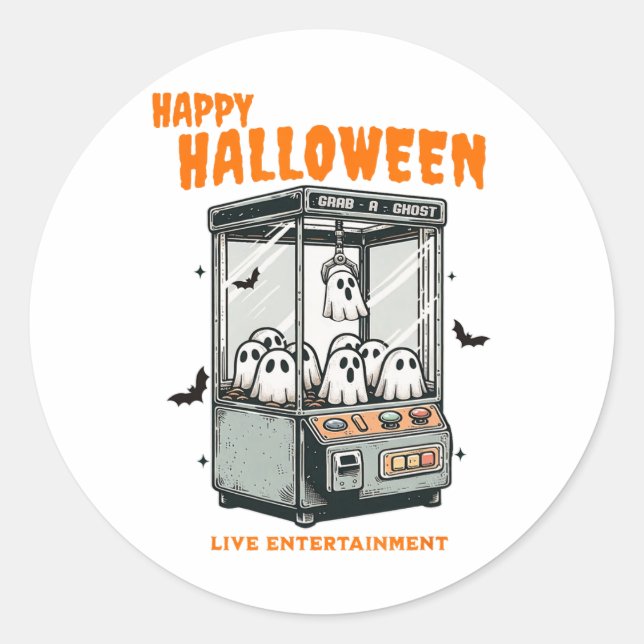 Sticker Rond Ghost Claw Jeu Halloween heureux (Devant)