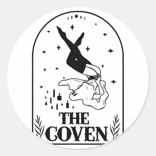 Sticker Rond Ghost Coven Bride Squad Mariage gothique Bachelore (Devant)